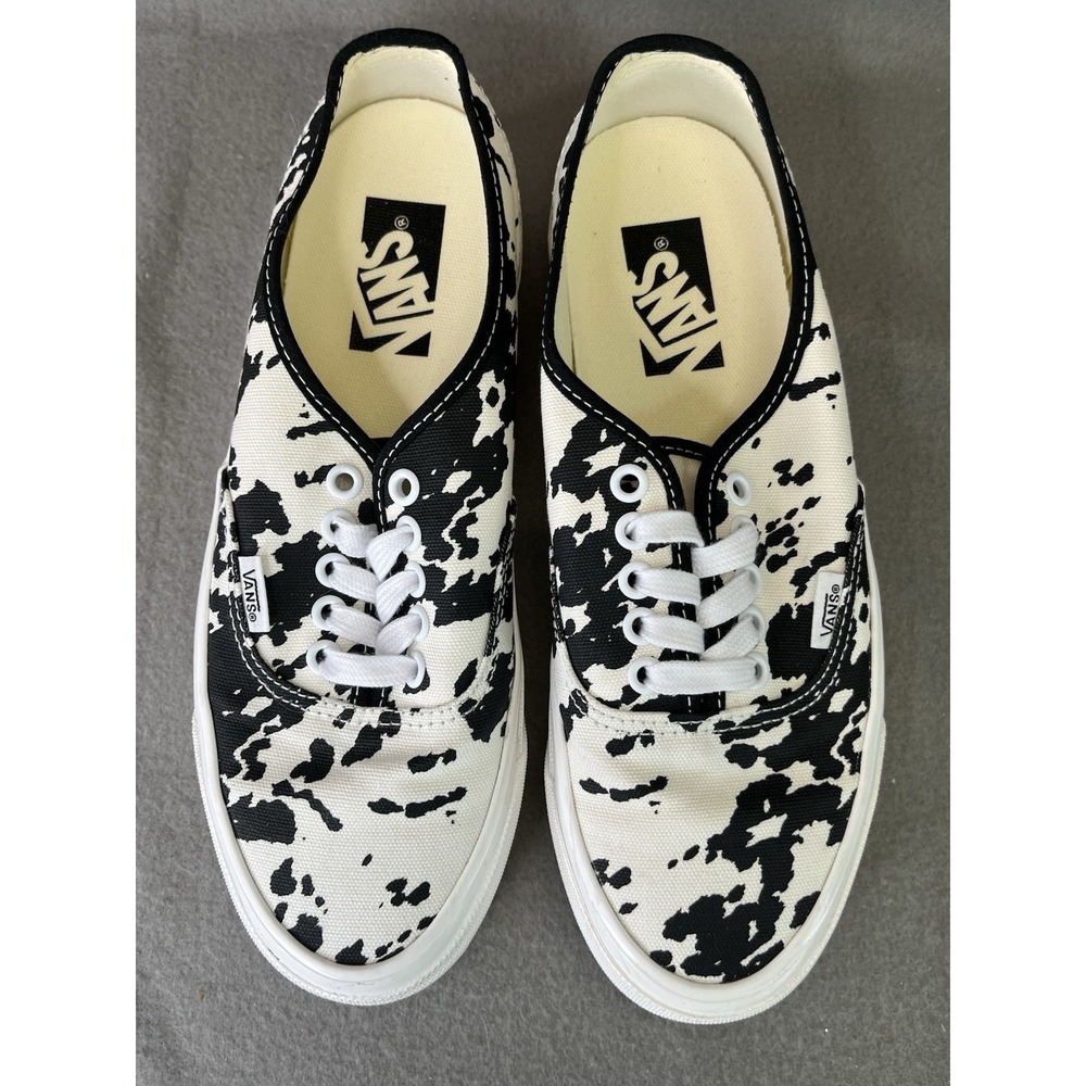 Vans Authentic Cow Print Black White Low Top Sneakers Mens 7.5 Women's 9 721356 - Picture 13 of 13